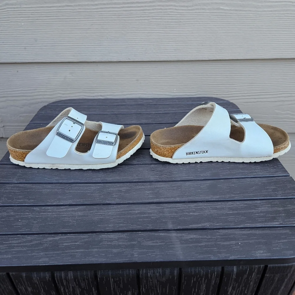 Birkenstock Arizona Kids White Sandals Shoes Kids Girls Size 28